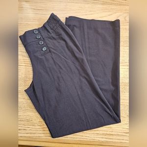 Grace Elements Size 12 dark Brown Double Button Fly Wide Leg Dress Pants